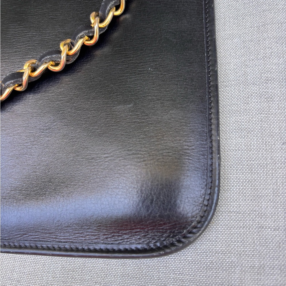 Authentic CHANEL vintage flat black lambskin mini tote - Picture 11 of 16
